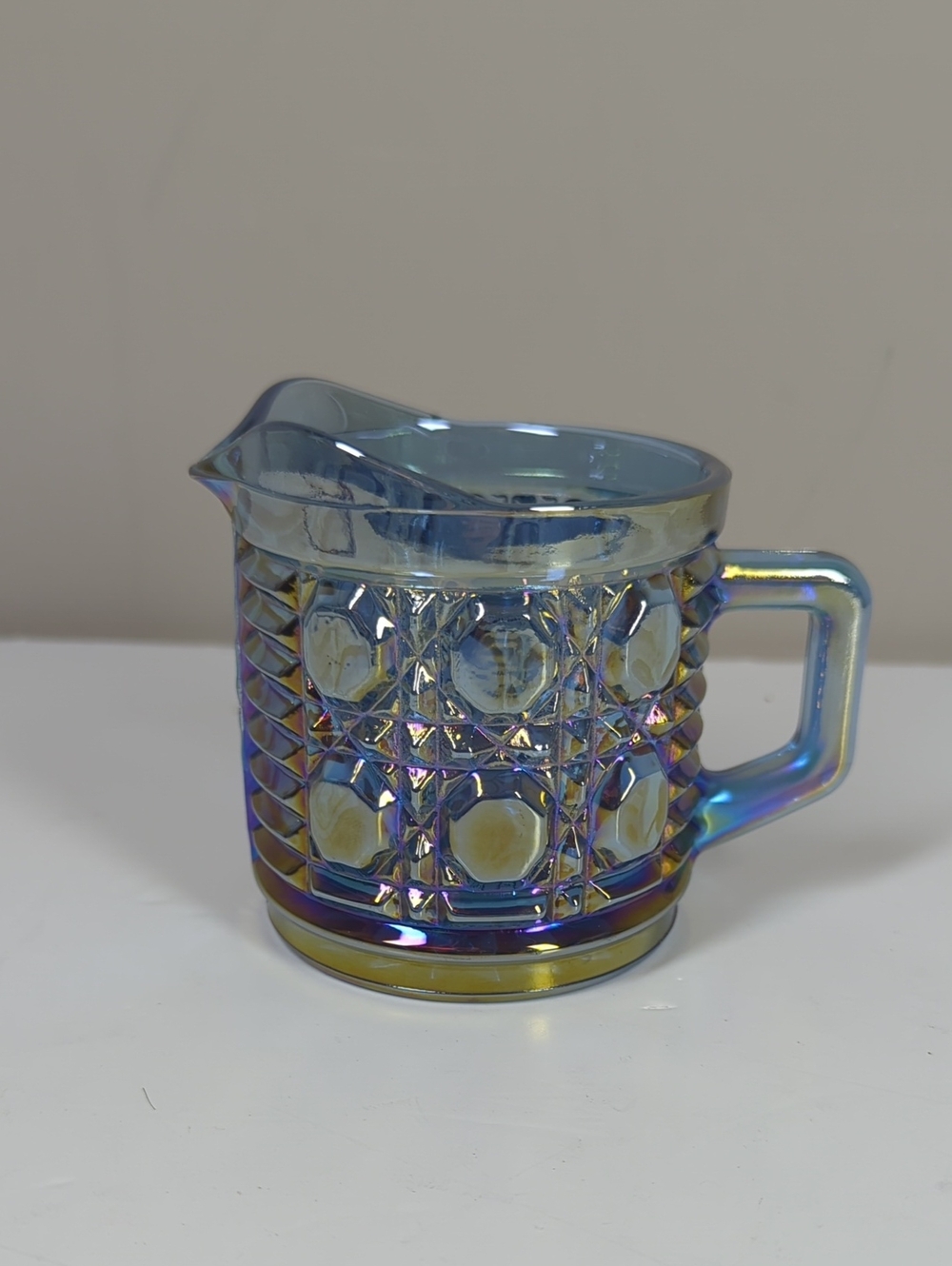 vintage Indiana Glass Windsor Blue Carnival Glass Creamer